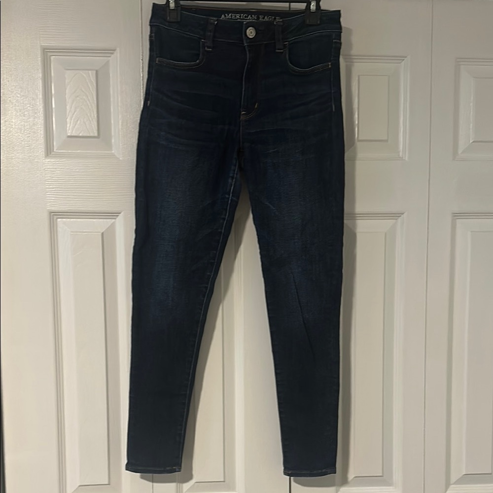 American Eagle Outfitters Hi Rise Blue Skinny Jeans